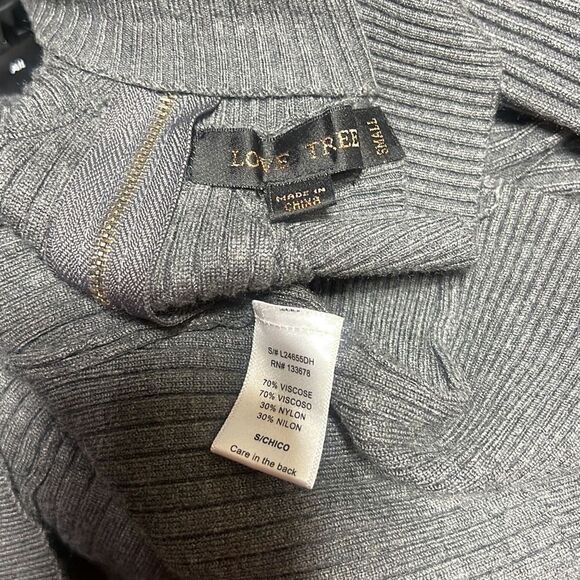 Love Tree Sleeveless Turtleneck Sexy Gray Ribbed Bodycon Dress Small - Picture 4 of 4